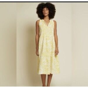 Nation LTD Nadie Tiered Midi Dress Wild‎ Yellow Size Small Boho Spring